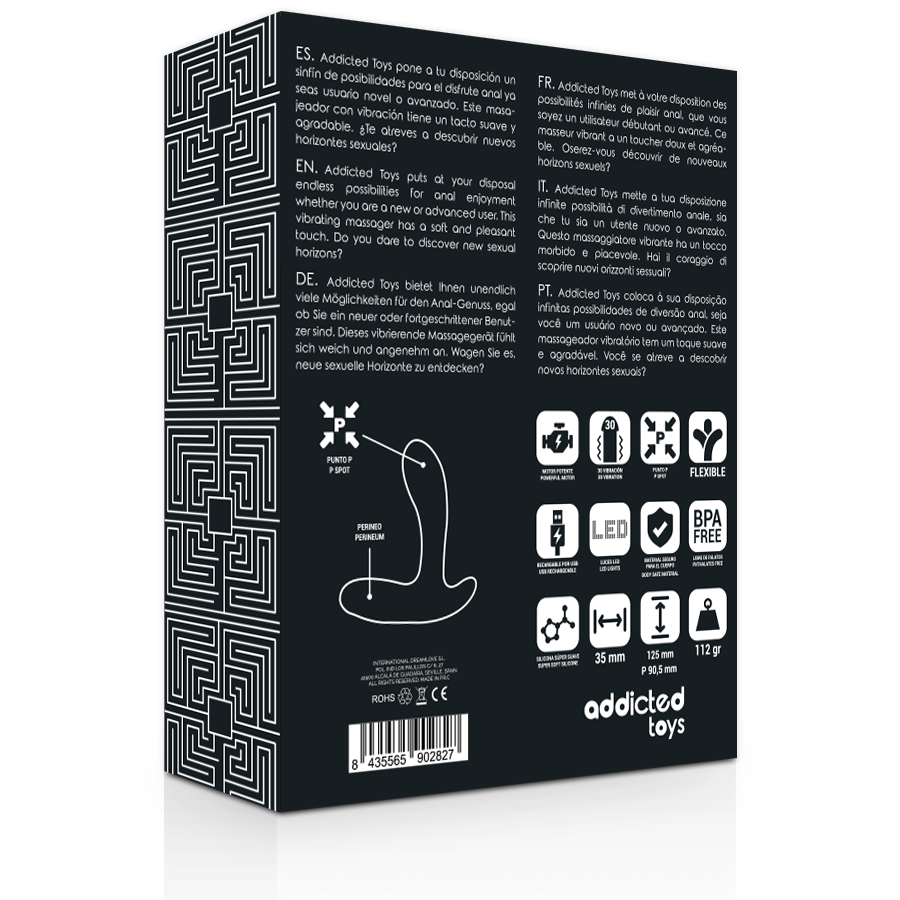 ADDICTED TOYS - MASSAGGIATORE ANALE VIBRAZIONE NERA - immagine 5