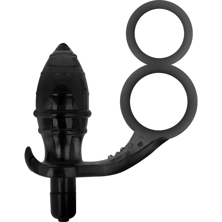 ADDICTED TOYS - PLUG ANALE CON DOPPIO ANELLO NERO - immagine 2