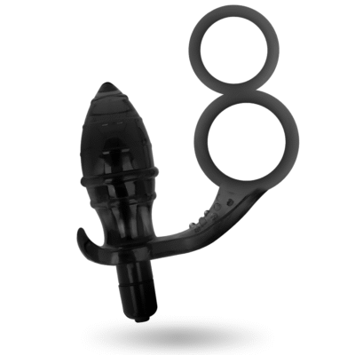 addicted toys plug anale con doppio anello nero 5