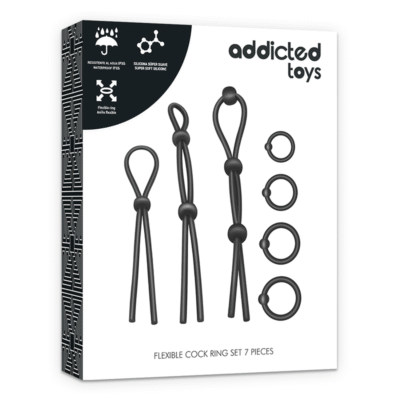 addicted toys set di anelli per il pene flessibili in silicone 7 pezzi 1