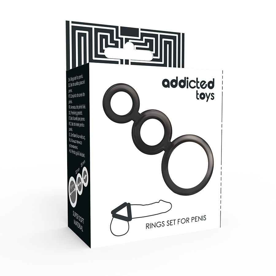ADDICTED TOYS - SET DI ANELLI PER PENE - FUMO - immagine 4