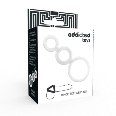 addicted toys set di anelli per pene trasparente 4