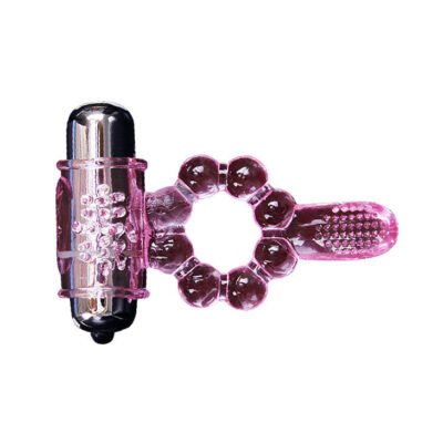 baile anello in silicone 10 ritmi di lingua con vibrazione rosa 8