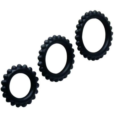 baile titan set 3 pz anelli per il cazzo nero 2.8 2.4 1.9 cm
