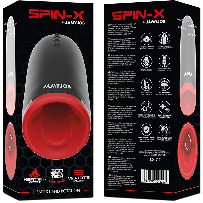 JAMYJOB - MASTURBATORE RISCALDANTE E ROTANTE SPIN-X - immagine 8