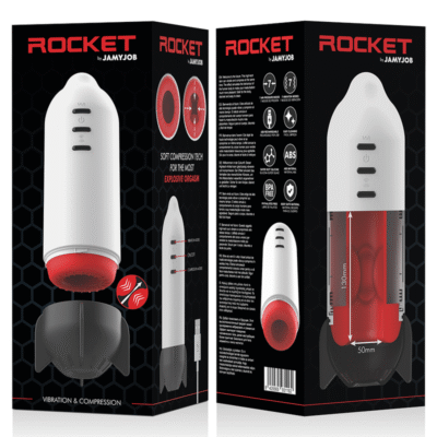 jamyjob rocket masturbatore tecnologia di compressione morbida e vibrazione