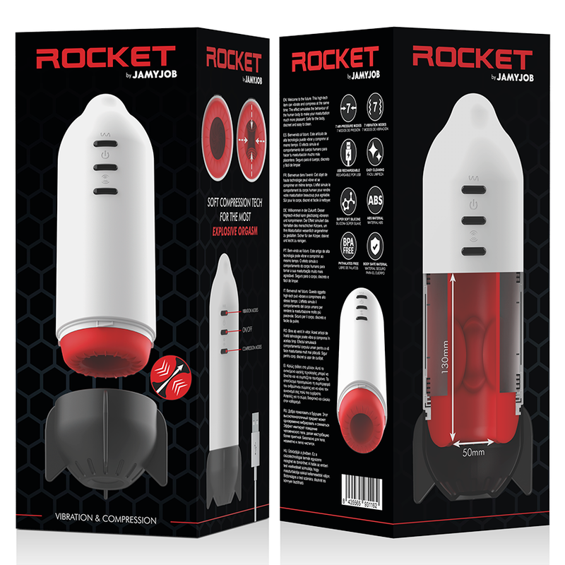 JAMYJOB - ROCKET MASTURBATORE TECNOLOGIA DI COMPRESSIONE MORBIDA E VIBRAZIONE - immagine 10