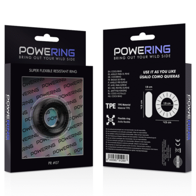 powering anello per pene super flessibile e resistente 45 cm pr07 nero