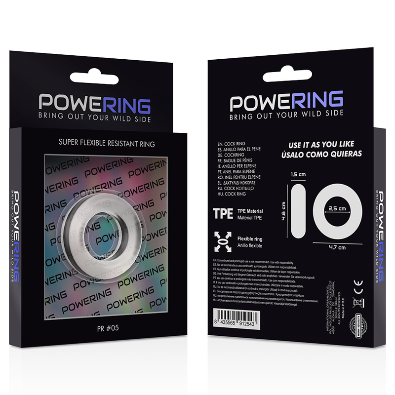 POWERING - ANELLO PER PENE SUPER FLESSIBILE E RESISTENTE 4,8 CM PR05 TRASPARENTE - immagine 12