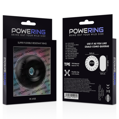 powering anello per pene super flessibile e resistente 5cm pr08 nero 1