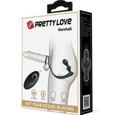 pretty love anello per pene marshall con plug anale vibrante con telecomando 1