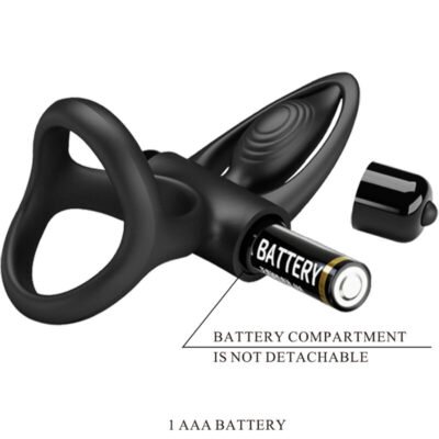 pretty love anello vibrante 10 vibrazioni in silicone nero 2