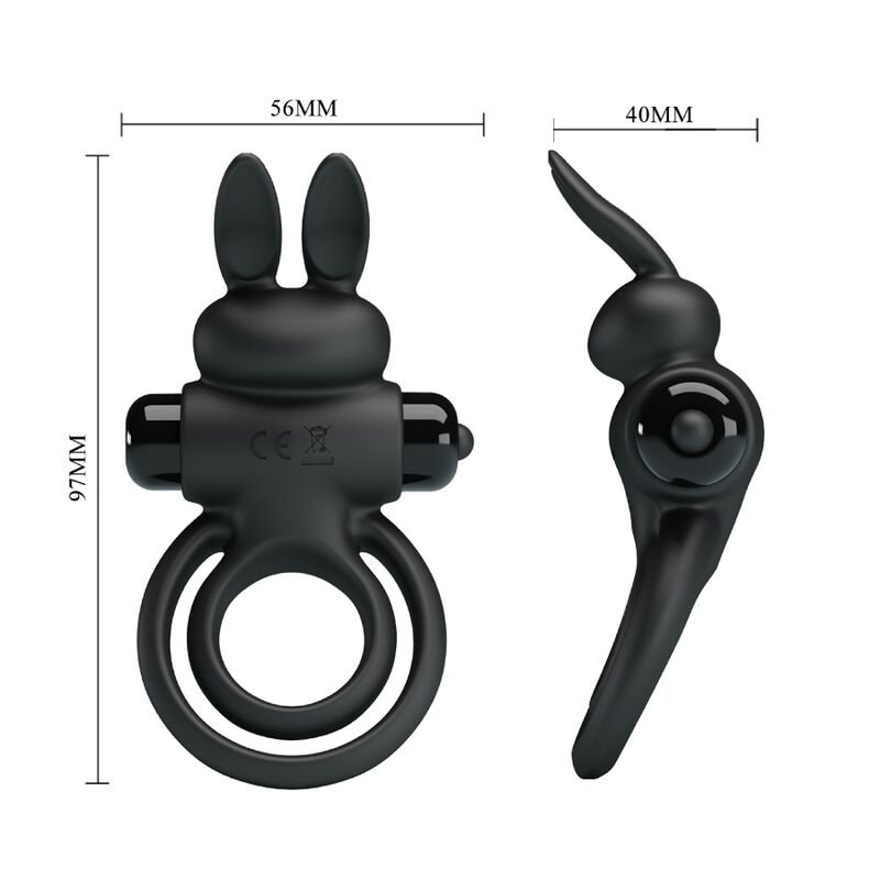 PRETTY LOVE - ANELLO VIBRATOR III RABBIT PER PENE NERO - immagine 6