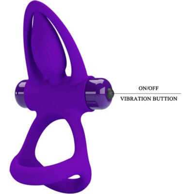pretty love anello vibratore 10 vibrazioni in silicone violetto 2