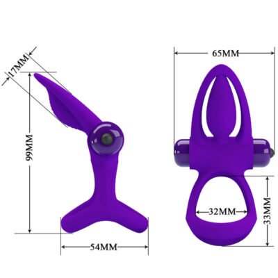 pretty love anello vibratore 10 vibrazioni in silicone violetto 3