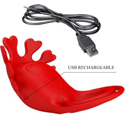 pretty love anello vibratore ruben 7 vibrazioni in silicone rosso 1