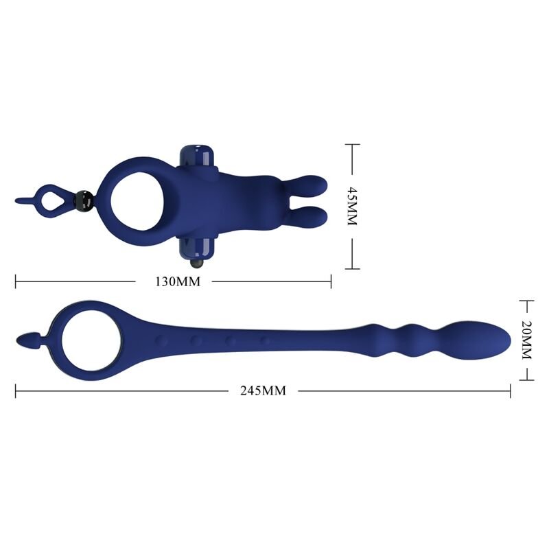 PRETTY LOVE - AYAD ANELLO VIBRATORE RABBIT CON SPINA BLU - immagine 8