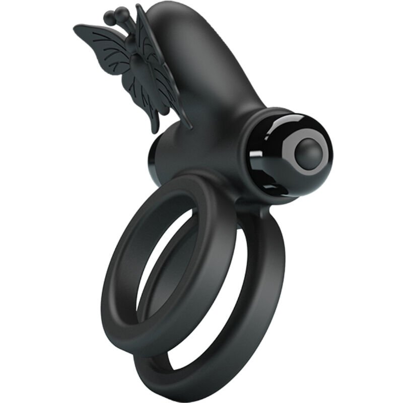 PRETTY LOVE - DOPPIO ANELLO VIBRANTE CON STIMOLATORE NERO - immagine 5