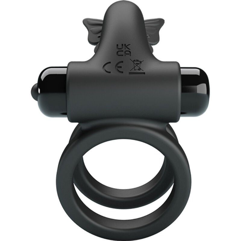 PRETTY LOVE - DOPPIO ANELLO VIBRANTE CON STIMOLATORE NERO - immagine 3