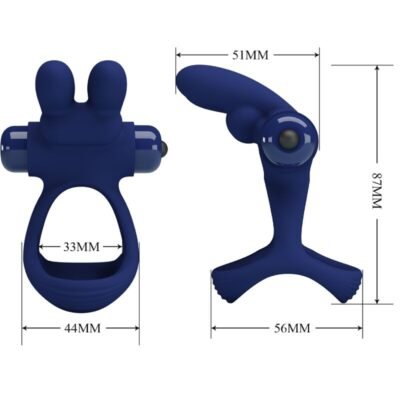 pretty love francisco anello vibrante doppio blu coniglio 1