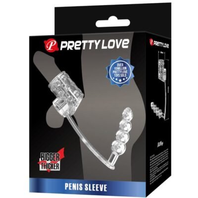 pretty love guaina per pene con tappo anale trasparente