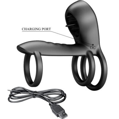 pretty love guaina per pene jammy 12 vibrazioni con lingua in silicone ricaricabile 5