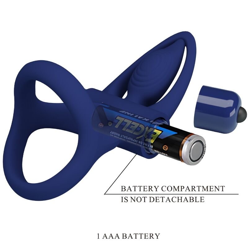 PRETTY LOVE - MAT DOPPIO ANELLO CON VIBRAZIONE E STIMOLATORE BLU - immagine 9