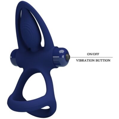 pretty love mat doppio anello con vibrazione e stimolatore blu 2