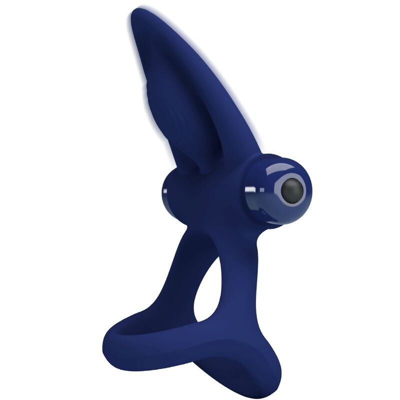 PRETTY LOVE - MAT DOPPIO ANELLO CON VIBRAZIONE E STIMOLATORE BLU - immagine 2