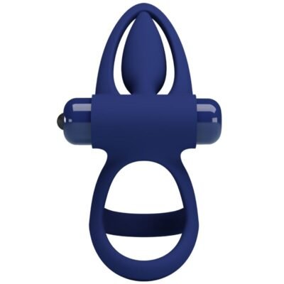 pretty love mat doppio anello con vibrazione e stimolatore blu 6