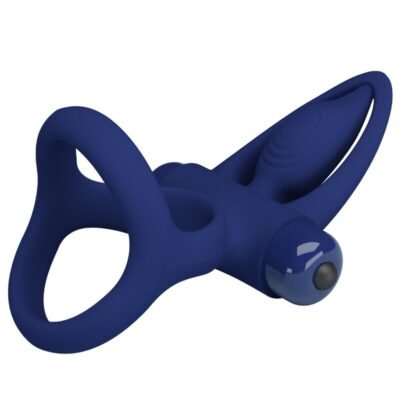 pretty love mat doppio anello con vibrazione e stimolatore blu 7