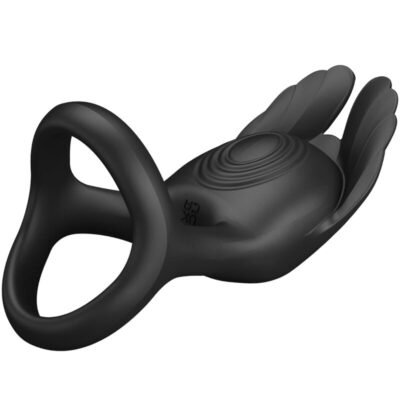 pretty love silas anello per pene vibrante 7 vibrazioni in silicone nero 1
