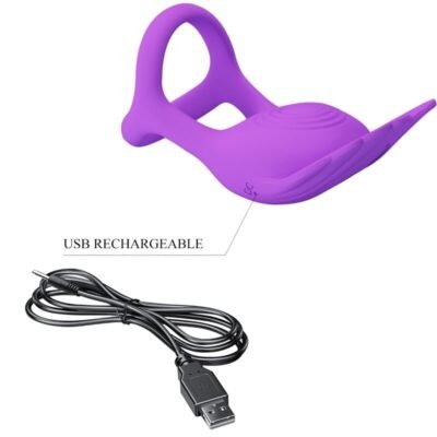 pretty love silas anello per pene vibrante 7 vibrazioni in silicone viola 1