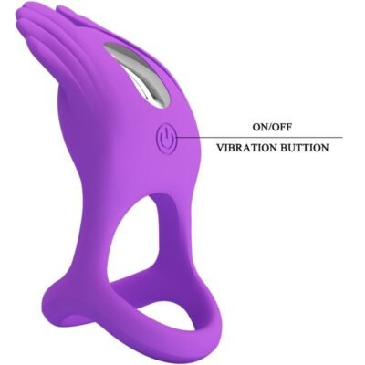 pretty love silas anello per pene vibrante 7 vibrazioni in silicone viola 2