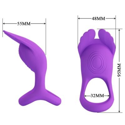 pretty love silas anello per pene vibrante 7 vibrazioni in silicone viola 5