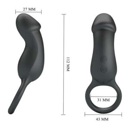 pretty love trae anello vibrante con stimolatore nero 4